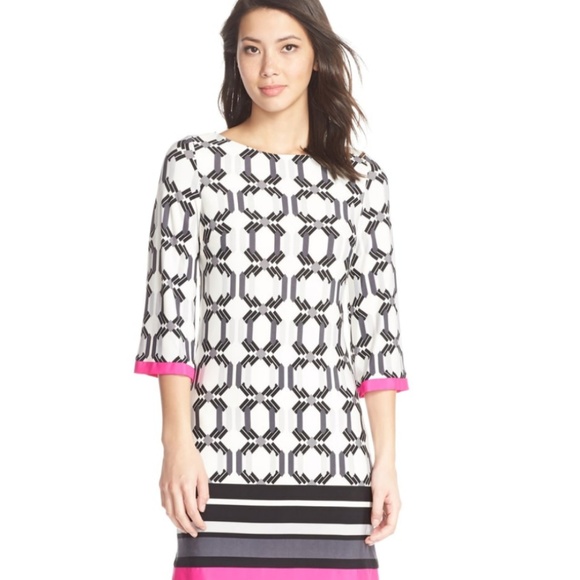 Eliza J Geo Print Matte Jersey Shift Dress - Picture 3 of 5
